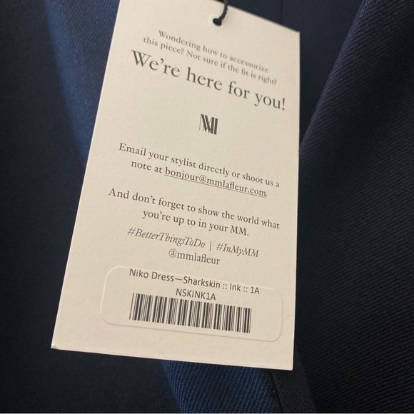 MM Lafleur || The Niko Dress - Sharkskin in Ink +1 NWT - Picture 5 of 9